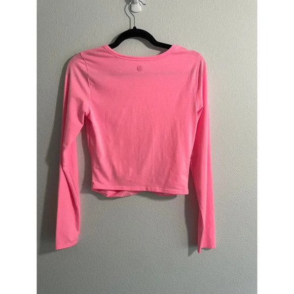Lilly Pulitzer Greer Cropped Pink Shandy Top Luxletic Crop Athletic Shirt Size S - Picture 6 of 9